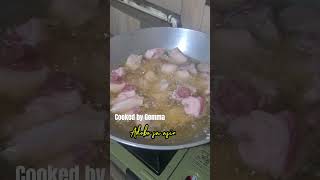 Cooking Adobong Baboy [upl. by Rori]