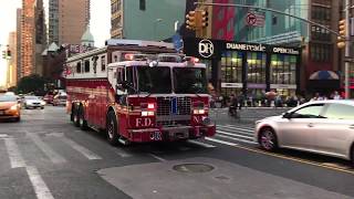 THE MAJESTIC FDNY RESCUE 1 RESPONDING WITH THE WONDERFUL quotQquot SIREN amp BLASTING HEAVY AIR HORN [upl. by Eniarda]