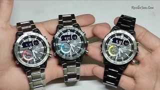 Casio Edifice ECB40D1A vs Edifice ECB40DB1A vs Edifice ECB40DC1A [upl. by Atteloiv387]