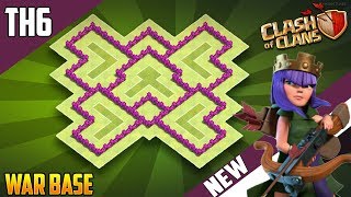 New INSANE TH6 WARTROPHYdefense Base 2018 COC Town Hall 6 War Base Design  Clash of Clans [upl. by Atteinotna529]