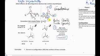 Vidéo 64 Chimie organique Stéréochimie  Configurations R et S [upl. by Graner]