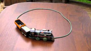 Vintage Electro Toy Cable Express Tin T N Train Demo [upl. by Andras410]