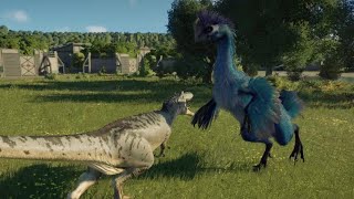 Jurassic World Evolution 2 Gigantoraptor vs Qianzhousaurus [upl. by Nnylatsyrc]