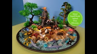 Island Wildlife amp Ocean Animals Small World Tray Diorama  Learn Animal Names [upl. by Kirwin]