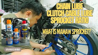 How to clean chain and lube clutch cable  Sprocket Gear Ratio [upl. by Eulalia]