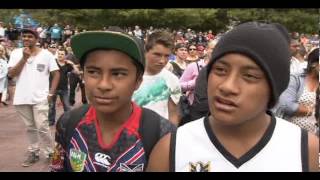 NRL Nines League fans flock to Aotea Square for official launch [upl. by Eidnyl]