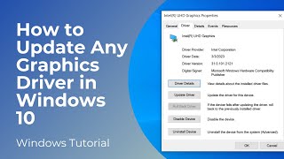 How to Update Any Graphics Driver in Windows 10 [upl. by Orthman]