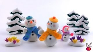 SNOWMAN  polymer clay tutorial [upl. by Marba]