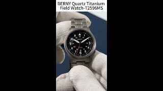 BERNY Titanium Field Watch  T2596MS Classic Design All Titanium Super Luminous 10ATM Sapphire [upl. by Amy]