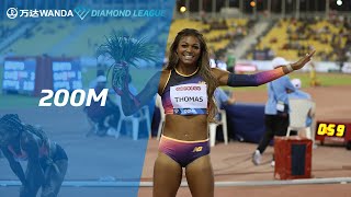 Gabrielle Thomas equals Allyson Felixs 200m meeting record in Doha  Wanda Diamond League 2022 [upl. by Flavius]