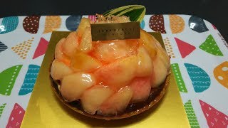 ケーキ大人食いピーチティアラ【グラマシーニューヨーク】 【咀嚼音ASMR】 [upl. by Clementius]