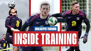 Claiming Crosses ShotStopping and Head Tennis Pickford Pope and Henderson  Inside Training GK [upl. by Ayotan]