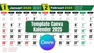 Template Canva Kalender 2025 Januari  Desember Bisa Diedit [upl. by Rapp]