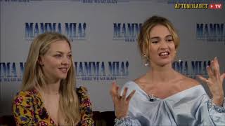 Interview With Amanda Seyfried and Lily James  Mamma Mia Here We Go Again [upl. by Nitaj310]