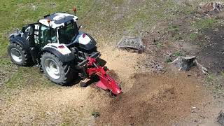 Piranha 8 Grinding massive Gum stump on 230HP Valtra [upl. by Tifanie]