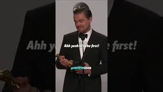 Leonardo DiCaprio On Winning 1st Oscar 😂 shorts youtubeshorts leonardodicaprio oscar [upl. by Aiek]