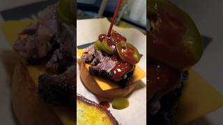 Smoked Brisket Burger 🍔 burger brisket bbq bbqbrisket bbqseason shortsfoodie youtubefoodie [upl. by Timmi]