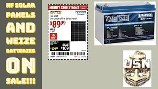 Harbor Freight 100 Watt Solar Panels and Weize 100AH LiFePo4 Batteries ON SALE [upl. by Gnahk]