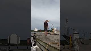 Fishing in Fish Creek catalina28 letsgosailing sailingadventure FishCreek doorcounty [upl. by Lobiv]