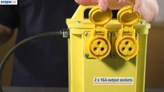 PORTABLE TRANSFORMER WITH 2 OUTPUT SOCKETS 3KVA  Screwfix [upl. by Davenport533]