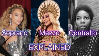 Female Voice Types Explained  Soprano Mezzo Contralto [upl. by Oirazan236]