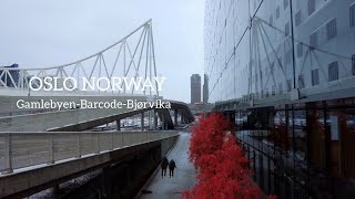 OSLO NORWAY Virtual Walking Tour🇳🇴 Walking From GamlebyenBarcodeBjørvika 4K60ftp [upl. by Garnett]