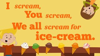 Tongue Twister︳I scream you scream we all scream for icecream ︳ea sound ︳English for kids [upl. by Esiuol]