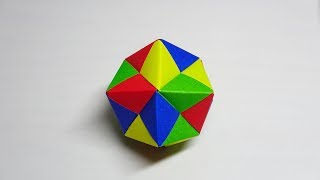 Como hacer un octaedro estrellado 4 colores  Origami modular tutorial  Dificultad ★★☆☆☆ 2018 [upl. by Azilef584]