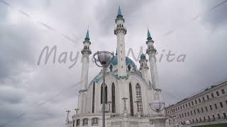 Kazan Russia Kul Sharif Mosque Kazan Kremlin Cloudy weather [upl. by Fiorenze]