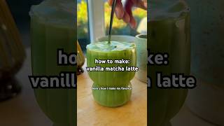 how to make an iced vanilla matcha latte homecafe  icedmatchalatte matcha matchalatte [upl. by Seldan]