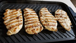 Cooks Essentials Reversible Grill amp Griddle with glass lid REVIEW indoor grill chicken breast [upl. by Nylatsirhc]