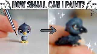 LPS Teensie Makeover  How Small Can I Paint 1 Crow [upl. by Nylarat]