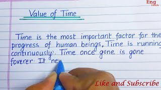 Essay on quotValue of Timequot  Essay writing in English  essayEnglish handwriting  writingEng Teach [upl. by Dadelos]