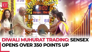 Diwali Muhurat trading 2024 Sensex opens over 350 points up in Samvat 2081 Nifty50 near 24300 [upl. by Mahau]