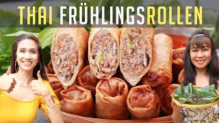 ORIGINAL FRÜHLINGSROLLEN selber machen  Thailändisches Rezept  asiatische Vorspeise [upl. by Martinson]