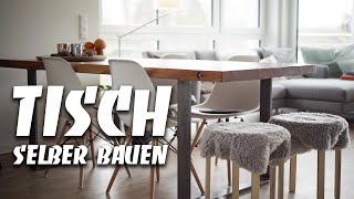 DIY INDUSTRIAL TISCH SELBER MACHEN  preiswert und einfach selber bauen  EASY ALEX [upl. by Wershba155]