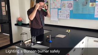 Lighting a Bunsen burner safely moved [upl. by Asil]