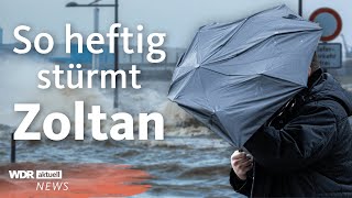 Sturm Zoltan Sturmflut Orkanböen und Zugausfälle in Deutschland  WDR Aktuelle Stunde [upl. by Saiff694]