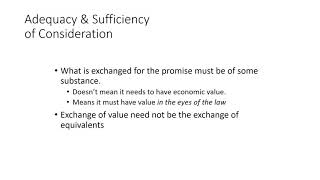 5b Consideration Adequacy amp Sufficiency [upl. by Isleana921]