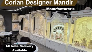 Corian Designer Mandir Manufacturers  Murti Art Effect Wall design Panel Biggest Manufacturing [upl. by Adigirb]