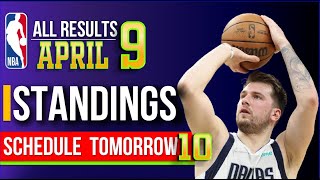 NBA Standings today amp Games Results amp Predictions  April 09  2024  Schedule amp Scoreboard [upl. by Yerrok]