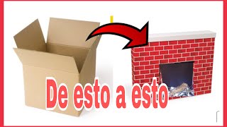 DIYCHIMENEA PARA NAVIDAD FÁCILCARDBOARD FIREPLACE FOR CHRISTMAS [upl. by Ernestine515]