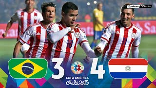 Brasil 1 3 x 4 1 Paraguay ● 2015 Copa América Extended Goals amp Highlights  Penalties HD [upl. by Iznek208]