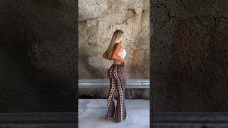 Beautiful model in tight palazzo pants summer outfit fashion style outfit shorts [upl. by Modesta]