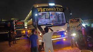 VigneshTAT Travels AC Sleeper Bus Very Hard Departure from Parking Yard Watch Complete Vedio [upl. by Cai653]