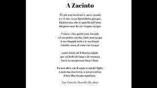 A Zacinto Ugo Foscolo Commento [upl. by Glavin759]