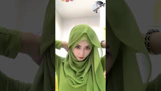 Simple Hijab Style for college girl 🧕 with layer hijab shorts hijabfashion hijabstyle [upl. by Ehcsrop]