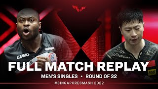 FULL MATCH  ARUNA Quadri NGR vs MA Long CHN  MS R32  SingaporeSmash 2022 [upl. by Etnasa]