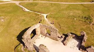 Llanddwyn Island Anglesey North Wales A DronesEye View of the Ruins of St Dwynwens Church [upl. by Fifi869]