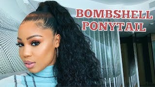 Sleek BOMBSHELL PONYTAIL USING BUNDLES [upl. by Enedan]